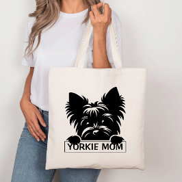 Tote Bag Pékin Yorkie Black Silhouette Yorkie Maman
