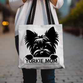 Tote Bag Pékin Yorkie Black Silhouette Yorkie Maman