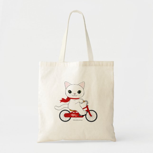 Tote Bag Peko le chat blanc (Devant)