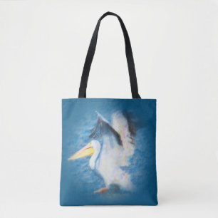 Tote Bag pélican 17 partout fourre-tout d'aquarelle
