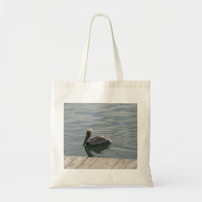 Tote Bag Pélican nager dans l'eau Photo (Devant)