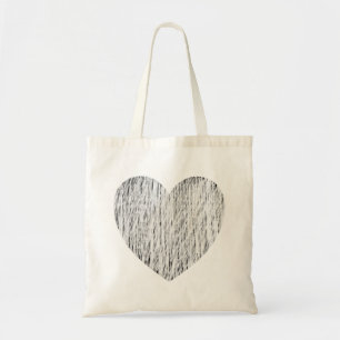 Tote Bag Pencé en - Blanc sur Noir