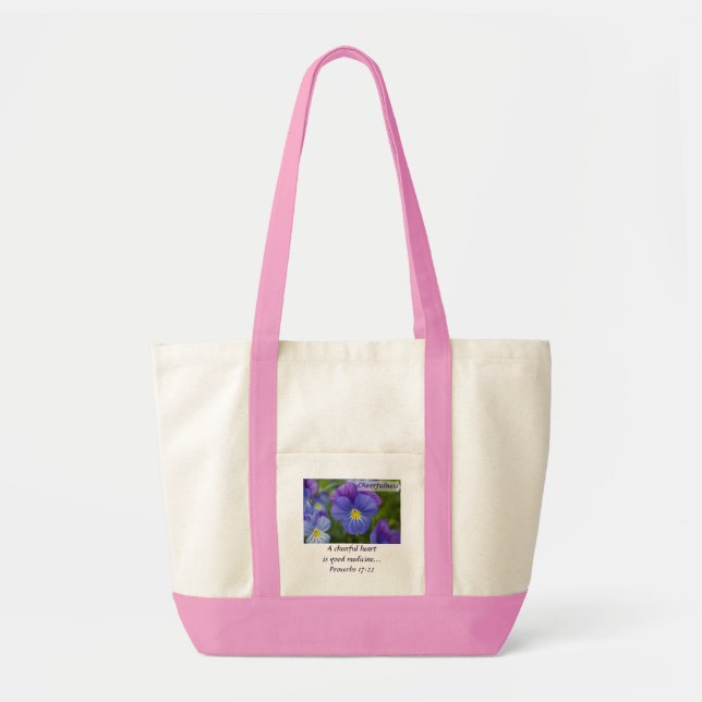 Tote Bag Pensée pourpre - gaieté (Devant)
