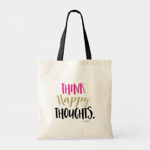 Tote Bag PENSEZ HEUREUX PENSÉES Rose Gold Personnalisé