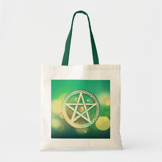 Tote Bag Pentacle vert complexe (Devant)