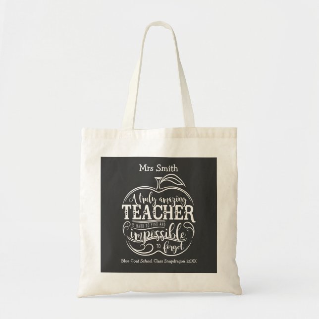 Tote Bag Pépinière Enseignant tableau noir de pomme mode li (Devant)