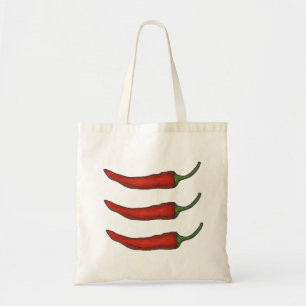 Tote Bag Peppers à poivre Chauds Chimille Rouge à trois Chi