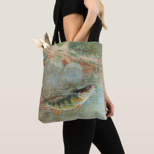 Tote Bag Perche jaune par S.A. Kilbourne, Poisson vintage