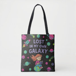 Tote Bag Perdu dans ma propre galaxie - Dreamy Space Girl