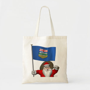 Tote Bag Père Noël Avec Drapeau De L'Alberta CDN