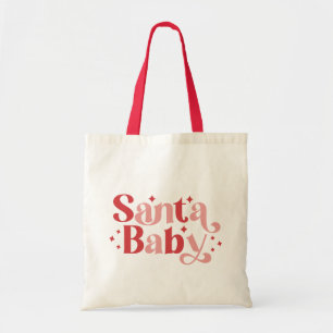 Tote Bag Père Noël Baby - Typographie de Noël rétro
