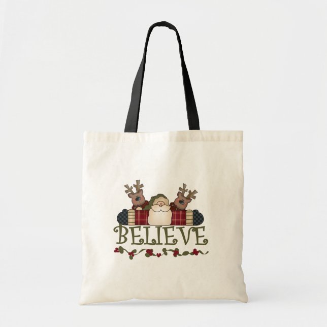 Tote Bag Père Noël Croire T-shirts et cadeaux (Devant)