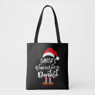 Tote Bag père Noël dentiste préféré - cadeau de noël impres