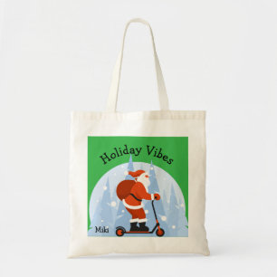 Tote Bag Père Noël drôle moderne personnalisé Noël vacances