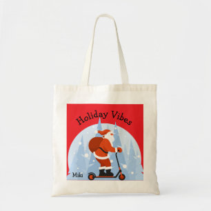 Tote Bag Père Noël drôle moderne personnalisé Noël vacances