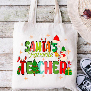 Tote Bag père Noël enseignant préféré.cadeau d'enseignant p