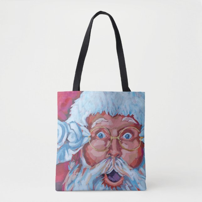 Tote Bag Père Noël et Reindeer Double face toile robuste Fo (Devant)