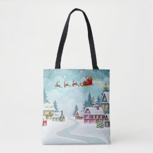 Tote Bag père Noël et Reindeer sur l'Arrière - plan de Noël