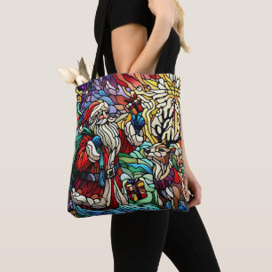 Tote Bag Père Noël et Reindeerts en Verre de Majestic