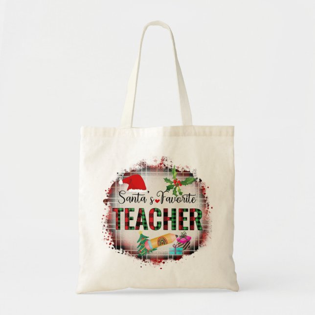 Tote Bag Père Noël Favorite Enseignant Noël Appréciation (Devant)
