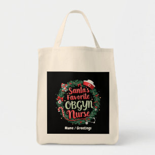 Tote Bag Père Noël Favorite OBGYN Nurse Treat personnalisab