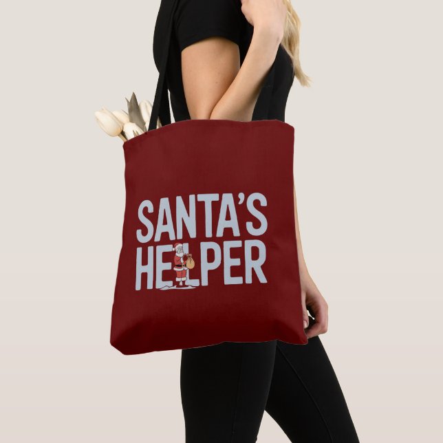 Tote Bag Père Noël Helper Christmas (De près)