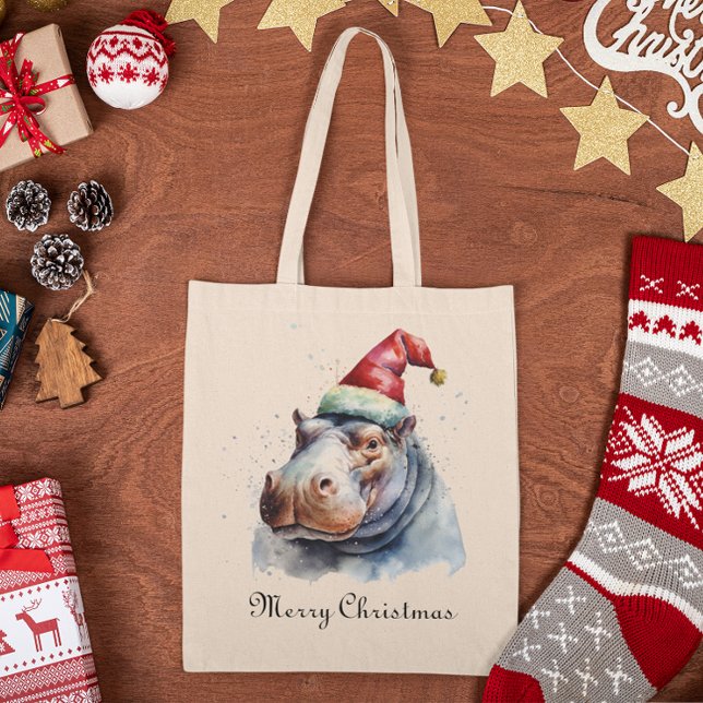 Tote Bag Père Noël Little Hippo, coutume (Créateur téléchargé)