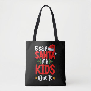 Tote Bag Père Noël Mes Enfants L'ont Fait Noël Papa Maman