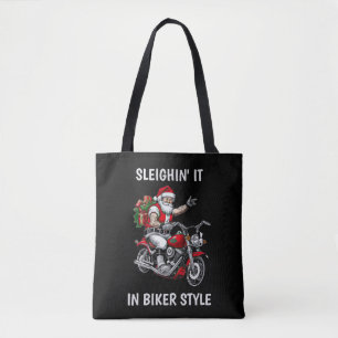 Tote Bag Père Noël motard