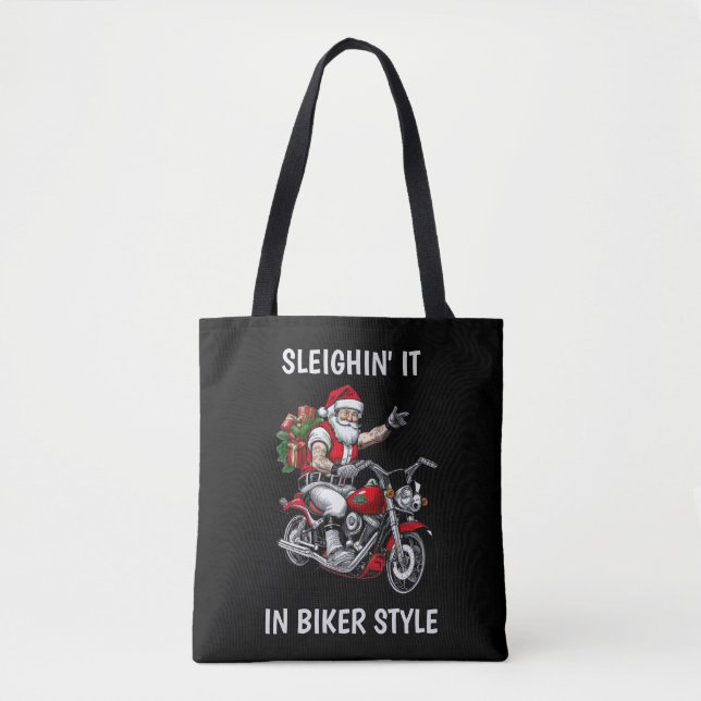 Tote Bag Père Noël motard (Devant)