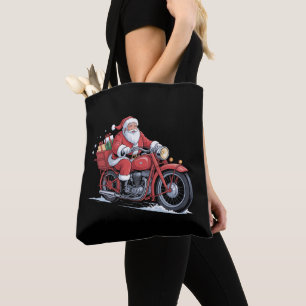 Tote Bag Père Noël Motard Moto Noël Xmas