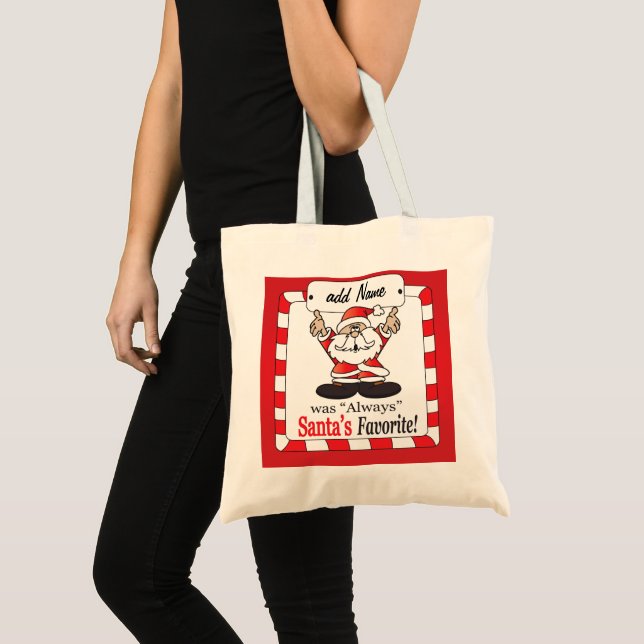 Tote Bag Père Noël Nom do-it-yourself favori (Devant (produit))