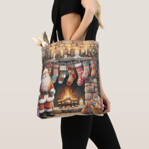 Tote Bag Père Noël par foyer Noël Stockage