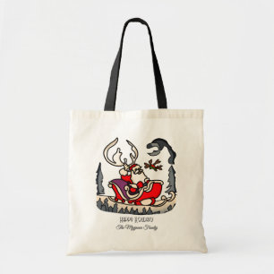 Tote Bag Père Noël rustique en suspension avec lanterne