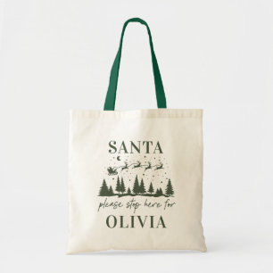 Tote Bag père Noël s'il vous plaît s'arrêter ici pour N