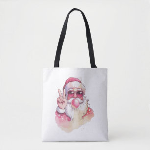 Tote Bag Père Noël soufflant du bubble gum Lunettes de sole