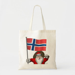 Tote Bag Père Noël Sucré Avec L'Ensigne De Norvège