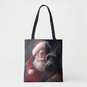Tote Bag Père Noël Terrier Écossais Noël Festif