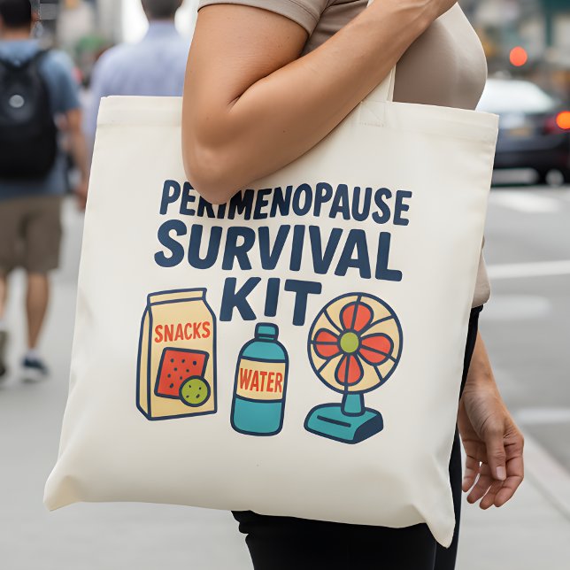 Tote Bag Perimenopause Survival Kit – Funny Tote for Snacks (Créateur téléchargé)