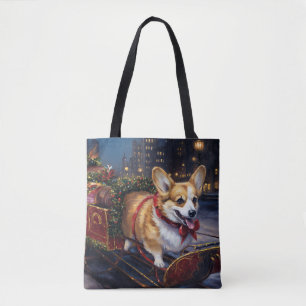 Tote Bag Période festive de Noël Corgi