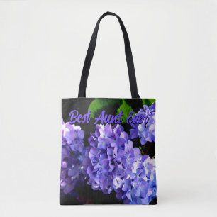 Tote Bag Périwinkel hydrangeas violet fleurs bleu pour Tant