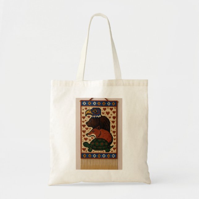 Tote Bag Perles animales Totem (Devant)