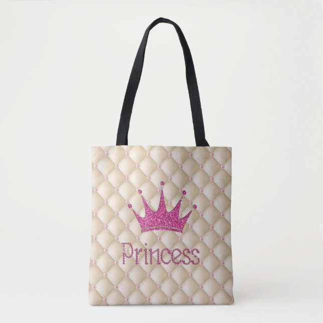 Tote Bag Perles Charming Chic, Tiara, Princesse, Glitterie (Devant)