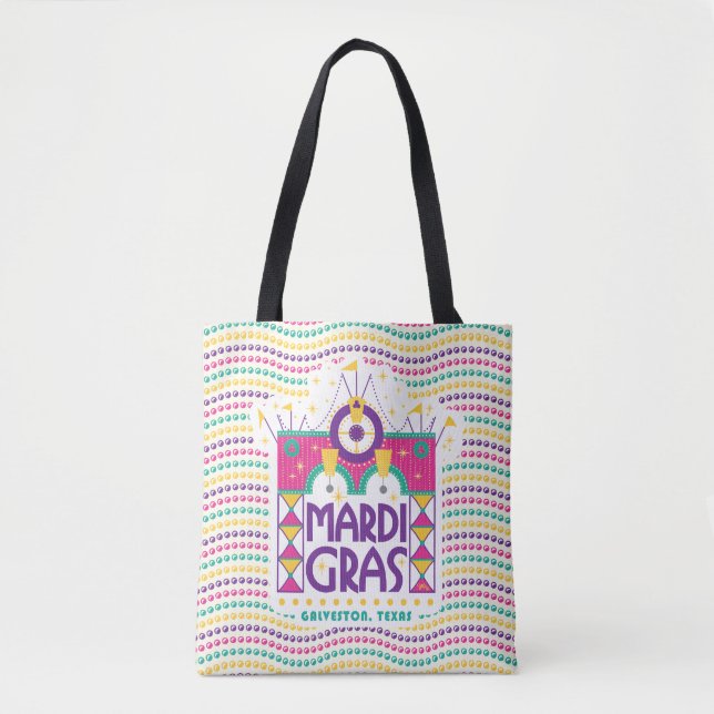 Tote Bag Perles Mardi Gras Arch, Galveston, Texas (Devant)