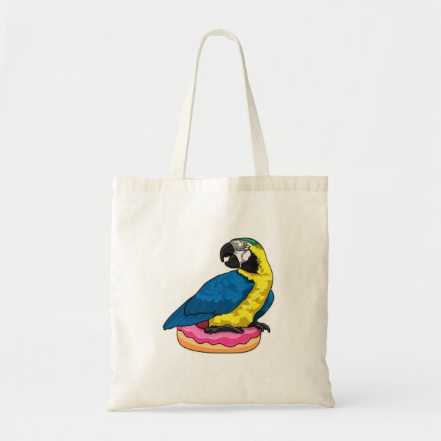 Tote Bag Perroquet avec Donut (Devant)
