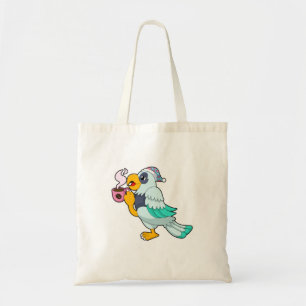 Tote Bag Perroquet avec tasse de café