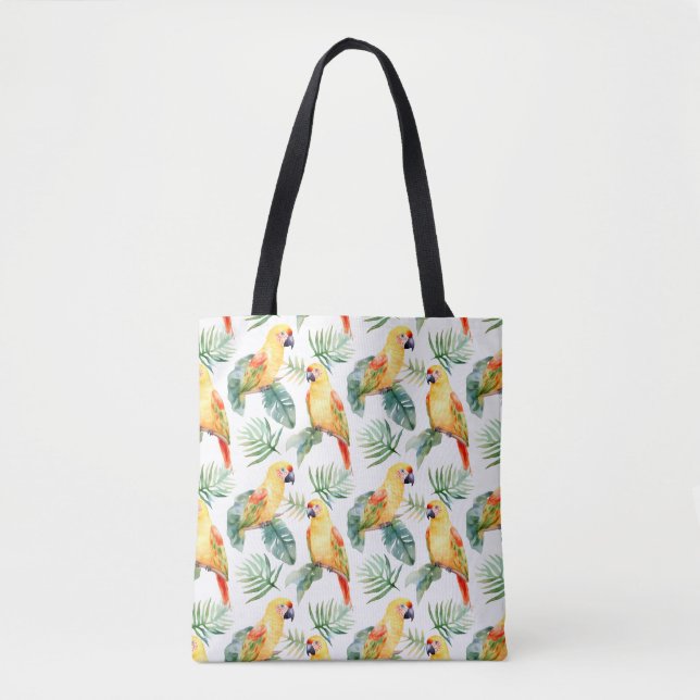 Tote Bag Perroquet tropical coloré (Devant)