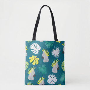 Tote Bag Perroquets tropicaux : Couleur d'eau