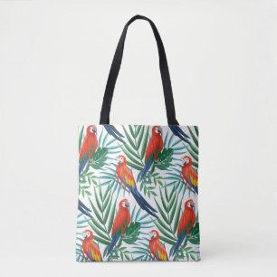 Tote Bag Perroquets tropicaux : Palmier luxuriant sans tran