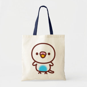 Tote Bag Perruche ondulée / Bleu ciel pied récessif